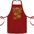 Steampunk Reindeer Funny Christmas Cotton Apron 100% Organic Maroon