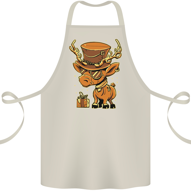 Steampunk Reindeer Funny Christmas Cotton Apron 100% Organic Natural