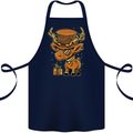 Steampunk Reindeer Funny Christmas Cotton Apron 100% Organic Navy Blue