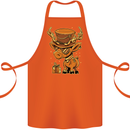 Steampunk Reindeer Funny Christmas Cotton Apron 100% Organic Orange