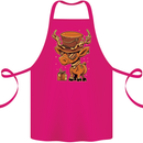 Steampunk Reindeer Funny Christmas Cotton Apron 100% Organic Pink