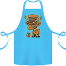 Steampunk Reindeer Funny Christmas Cotton Apron 100% Organic Turquoise