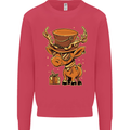Steampunk Reindeer Funny Christmas Kids Sweatshirt Jumper Heliconia