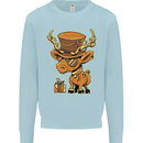 Steampunk Reindeer Funny Christmas Kids Sweatshirt Jumper Light Blue
