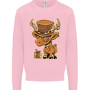Steampunk Reindeer Funny Christmas Kids Sweatshirt Jumper Light Pink