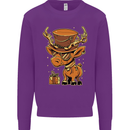 Steampunk Reindeer Funny Christmas Kids Sweatshirt Jumper Purple