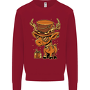 Steampunk Reindeer Funny Christmas Kids Sweatshirt Jumper Red