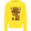 Steampunk Reindeer Funny Christmas Kids Sweatshirt Jumper Yellow