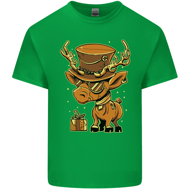 Steampunk Reindeer Funny Christmas Kids T-Shirt Childrens Irish Green