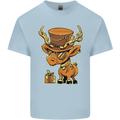 Steampunk Reindeer Funny Christmas Kids T-Shirt Childrens Light Blue