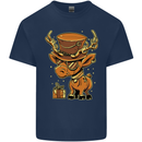 Steampunk Reindeer Funny Christmas Kids T-Shirt Childrens Navy Blue