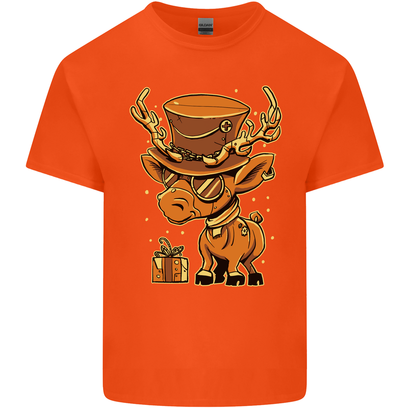Steampunk Reindeer Funny Christmas Kids T-Shirt Childrens Orange