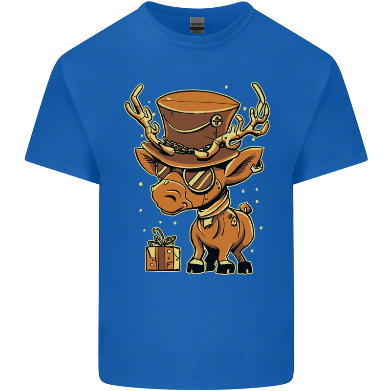 Steampunk Reindeer Funny Christmas Kids T-Shirt Childrens Royal Blue