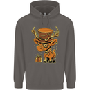 Steampunk Reindeer Funny Christmas Mens 80% Cotton Hoodie Charcoal
