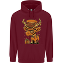 Steampunk Reindeer Funny Christmas Mens 80% Cotton Hoodie Maroon