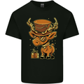 Steampunk Reindeer Funny Christmas Mens Cotton T-Shirt Tee Top Black