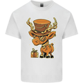 Steampunk Reindeer Funny Christmas Mens Cotton T-Shirt Tee Top White