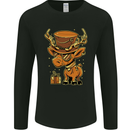 Steampunk Reindeer Funny Christmas Mens Long Sleeve T-Shirt Black