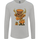 Steampunk Reindeer Funny Christmas Mens Long Sleeve T-Shirt Sports Grey