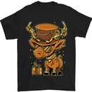 Steampunk Reindeer Funny Christmas Mens T-Shirt 100% Cotton Black