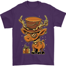 Steampunk Reindeer Funny Christmas Mens T-Shirt 100% Cotton Purple