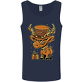 Steampunk Reindeer Funny Christmas Mens Vest Tank Top Navy Blue