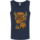 Steampunk Reindeer Funny Christmas Mens Vest Tank Top Navy Blue