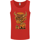 Steampunk Reindeer Funny Christmas Mens Vest Tank Top Red