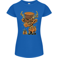 Steampunk Reindeer Funny Christmas Womens Petite Cut T-Shirt Royal Blue