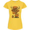 Steampunk Reindeer Funny Christmas Womens Petite Cut T-Shirt Yellow