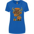 Steampunk Reindeer Funny Christmas Womens Wider Cut T-Shirt Royal Blue