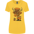 Steampunk Reindeer Funny Christmas Womens Wider Cut T-Shirt Yellow