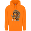 Steampunk Rhino Rhinoceros Childrens Kids Hoodie Orange