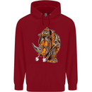 Steampunk Rhino Rhinoceros Childrens Kids Hoodie Red