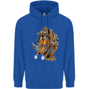 Steampunk Rhino Rhinoceros Childrens Kids Hoodie Royal Blue