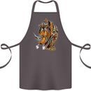 Steampunk Rhino Rhinoceros Cotton Apron 100% Organic Dark Grey