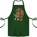 Steampunk Rhino Rhinoceros Cotton Apron 100% Organic Forest Green