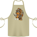 Steampunk Rhino Rhinoceros Cotton Apron 100% Organic Khaki