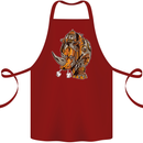 Steampunk Rhino Rhinoceros Cotton Apron 100% Organic Maroon