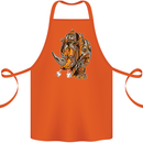 Steampunk Rhino Rhinoceros Cotton Apron 100% Organic Orange