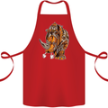 Steampunk Rhino Rhinoceros Cotton Apron 100% Organic Red