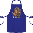 Steampunk Rhino Rhinoceros Cotton Apron 100% Organic Royal Blue