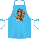 Steampunk Rhino Rhinoceros Cotton Apron 100% Organic Turquoise