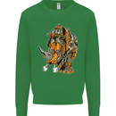 Steampunk Rhino Rhinoceros Kids Sweatshirt Jumper Irish Green