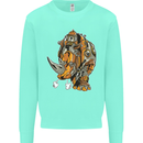 Steampunk Rhino Rhinoceros Kids Sweatshirt Jumper Peppermint