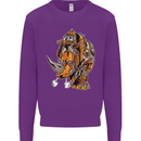 Steampunk Rhino Rhinoceros Kids Sweatshirt Jumper Purple