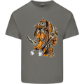 Steampunk Rhino Rhinoceros Kids T-Shirt Childrens Charcoal