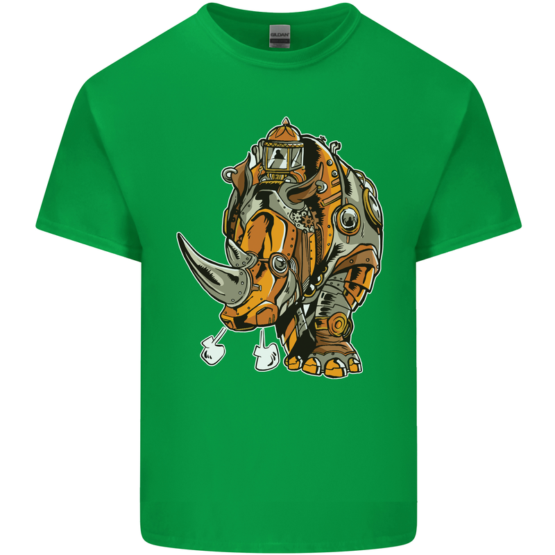 Steampunk Rhino Rhinoceros Kids T-Shirt Childrens Irish Green