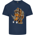 Steampunk Rhino Rhinoceros Kids T-Shirt Childrens Navy Blue