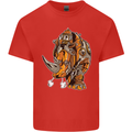 Steampunk Rhino Rhinoceros Kids T-Shirt Childrens Red
